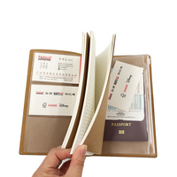 Carnet de voyage rechargeable en cuir A5 avec logo personnalisé et pages lignées pour la promotion d'entreprise