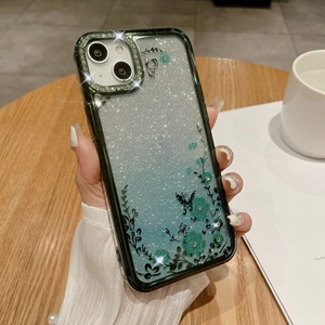 Cao Cấp Mạ Điện Gradient Long Lanh Hoa Thời Trang Trường Hợp Điện Thoại Cho Iphone15pomax 14pro Mùa Thu Bảo Vệ Trường Hợp 13 12 Của Phụ Nữ - Product Image 4