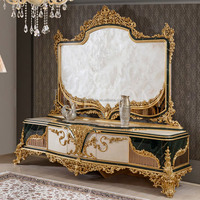 Sofá de Madera Maciza para Sala de Estar, Estilo Europeo, Combinación de Tela, Muebles Franceses de Lujo 123, Personalizado