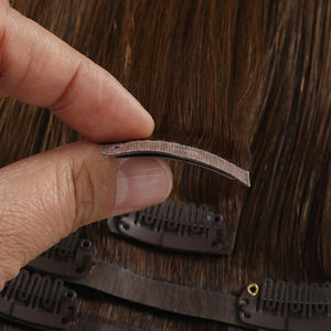 4A4B4C Extensions de cheveux vierges PU sans couture à clipser Cuticule brute alignée Afro Crépus Bouclés Droites Vague naturelle Invisible pour tous - Product Image 3