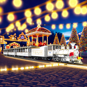 Tren eléctrico de pista para parques de atracciones al aire libre y áreas escénicas de juegos hechos de metal duradero y fibra de vidrio - Product Image 5