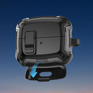 Funda para auriculares con diseño de patrón de fibra de carbono con función de soporte de teléfono abatible para Samsung Buds 3 3 <span class=keywords><strong>Pro</strong></span> Universal - Product Image 3