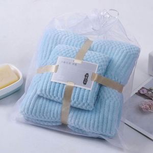I-0673 Wholesale Plaid Square Coral Fleece Quick-Dry Woven <b>Bath</b> <b>Towel</b> <b>Set</b> Soft Absorbent Eco-Friendly Child-Proof Adult Use - Product Image 4
