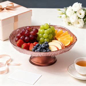 Piatto per Torta in Vetro Ecologico Fatto a Mano, 33cm, Design Moderno Personalizzabile, con Base a Griglia per Tè del Pomeriggio - Product Image 5