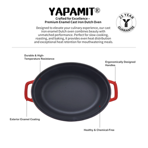 Vượt Thời Gian Cổ Điển đa năng hình bầu dục gang men soong cho người sành ăn nấu ăn - Product Image 2