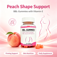 Gummies BBL Naturelles pour l'Augmentation des Hanches et des Fesses avec Collagène, Peptides, Acide Hyaluronique, Vitamines C et E pour l'Élasticité de la Peau et des Fessiers