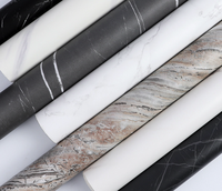 Papier peint autocollant moderne imperméable en PVC noir mat effet marbre, 122 cm x 50 m, pour chambre, hôtel, cuisine, salon