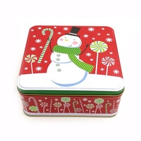 Ensemble de boîtes en étain de Noël personnalisées, vides, de différentes formes, rondes, pour biscuits, boîtes cadeaux, boîtes en étain carrées pour bonbons