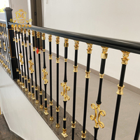 Balustres d'escalier en aluminium MEIXI, design moderne et luxueux, balustrades décoratives élégantes pour terrasse, combinaison noir-or, durables