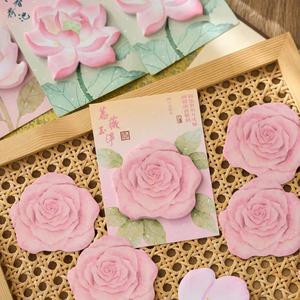 Guofeng Self-Adhesive Flower-Shaped <b>Memo</b> <b>Pads</b> High Quality Notes for School Office Use Practical Decoration - Product Image 2