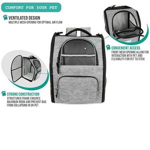 BSCI Factory Deluxe Pet Carrier <b>Backpack</b> for Small <b>Cats</b> and Dogs Child Puppies Ventilated Design Two-Sided Entry Safety Features - Product Image 3