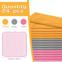 24 pièces filet de lavage de vaisselle en tissu à séchage rapide et anti-rayures chiffon à récurer en 3 couleurs éponges de cuisine et tampons à récurer