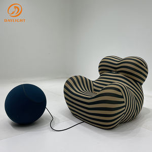 Wholesale Stylist Replicate Brand Fancy Colored Stripe Fabric <strong>Sofa</strong> Leisure Chairs Sets <strong>Funky</strong> Furnitures for French - Product Image 4