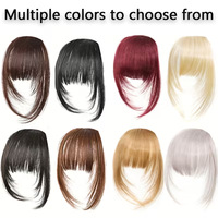 Wig poni rambut sambungan depan transparan tak terlihat, dapat disesuaikan, berlapis udara, lurus, untuk wanita