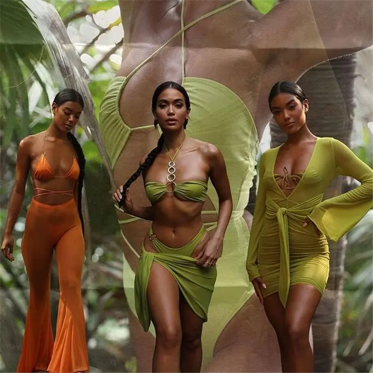 custom women high waist velvet swimwear brazilian beach wear bikini Female Bathing Suit 2022