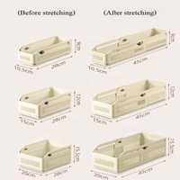 Panier de rangement télescopique en plastique pour armoire de cuisine, placard, réfrigérateur, tiroir, bac de rangement extensible réglable