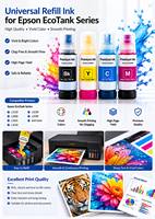 Compatible con Botellas de Tinta de Recarga Premium 003 para Impresoras de Inyección de Tinta Epson L1110/L3100/L3101/L3110/L3150/L5190 EcoTank