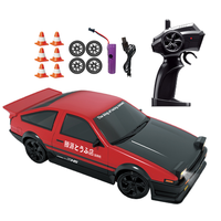 Voiture de course miniature télécommandée à l'échelle 1/24, 4 roues motrices, véhicule électrique RC avec éclairage LED, voiture RC de drift