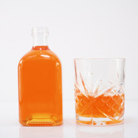 Botol Kaca Kosong Mini Lucu 500ml, Harga Pabrik, Kualitas Bagus, Laris Manis, Mulut Botol Sekrup, Bentuk Persegi, untuk Vodka, Whisky, Rum, Gin