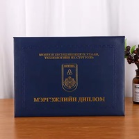 Feuille d'or gaufré en cuir PU cadeau couverture de diplôme dossier de dossier école Graduation rembourré certificat titulaire