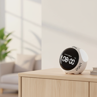 Réveil numérique intelligent pour enfants avec veilleuse, logo imprimé, charge intelligente, mignon, pour table de chevet