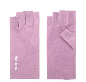 Sarung tangan pelindung Anti Uv Salon kuku Logo kustom untuk manikur dengan UPF50 + sarung tangan pelindung lampu Uv seni kuku