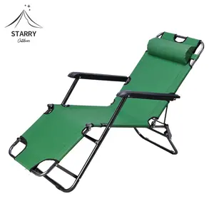 Outdoor folding recliner sling deck chair
