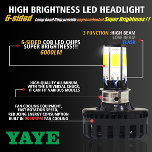 YAYE M6 COB 6000LM Bombillos avec Led pour <span class=keywords><strong>Moto</strong></span> Faro - Product Image 2