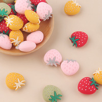 Perles en silicone SHUXIN Macaron Fraise sans BPA pour la dentition des bébés, bijoux DIY, cadeaux de fête, perles en vrac