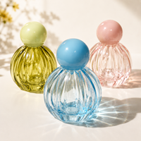 Flacon pulvérisateur vide de luxe en verre noir de 50 ml en forme de citrouille pour emballage cosmétique