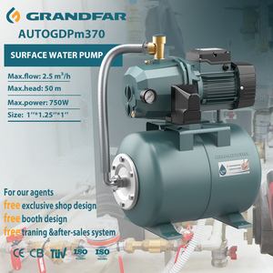 Pompe à eau automatique de surface GRANDFAR 220V 750W 42L/min 50m de hauteur de refoulement, personnalisable OEM, version AUTOGDPm370 K1+24L - Product Image 1