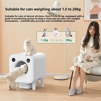 Bac à litière pour chat intelligent carré en ABS entièrement fermé, avec contrôle à distance par application WiFi, nettoyage automatique et ensachage des déchets
