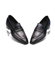 Chaussures pour hommes Goodyear à bout carré, en cuir fait main, respirantes, imperméables, pour le bureau et la carrière, motif à carreaux