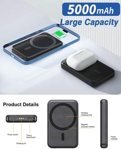 Amazon Bán hàng nóng 5000mAh ngân hàng điện không dây 15W 3in1 từ sạc không dây đứng cho iphone15 <span class=keywords><strong>Apple</strong></span> xem SE2 <span class=keywords><strong>SE</strong></span> - Product Image 5