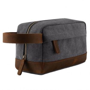 BSCI Factory Custom logo Mens Vintage Nylon Dopp <b>Kit</b> Toiletry Pochette Bathroom Toiletries Organizer Cosmetic Bags with Hanging - Product Image 5