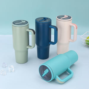 Vaso Térmico Personalizado de Acero Inoxidable de 40 oz con Asa y Tapa Antiderrames, Aislamiento al Vacío de Doble Pared, Libre de BPA, Color Negro - Product Image 1