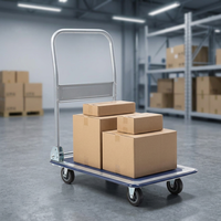 Carretilla de Plataforma Plegable con Superficie Recubierta en Polvo, Capacidad de 150 kg, Carretilla Plana Industrial para Transporte de Mercancías
