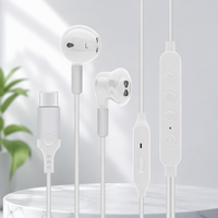Earbud Kabel Tipe C Semi-in-ear Grosir, USB Type-C, Peredam Kebisingan ENC, Tahan Air IPX4, Pas di Telinga, Panggilan HD Ultra Lancar