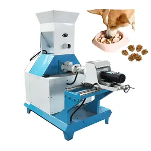 Efisiensi Tinggi puffed pet/anjing/kucing floating fish pellet feed/manufaktur makanan extruder dibuat di Cina