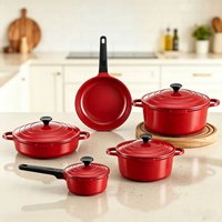 Ensemble de casseroles classiques en aluminium avec couvercle en aluminium, légères, antiadhésives, comprenant une casserole, une poêle et une casserole à sauce, compatibles lave-vaisselle, four et induction