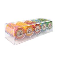 YH 100 pièces, étui à jetons de poker en acrylique transparent de haute qualité de 40 mm avec couvercle Yha-052, utilisation en intérieur