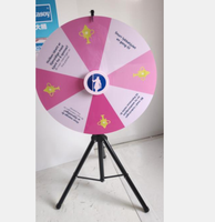 Roue de la fortune sur pied de 24/43 pouces avec cadre métallique et panneau en mousse PVC – Tournez pour gagner