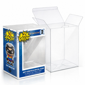 Protecteur de blister pliable certifié GRS en APET anti-rayures avec double extrémité pliée, estampage à chaud OEM pour l'affichage des figurines <span class=keywords><strong>Funko</strong></span> <span class=keywords><strong>Pop</strong></span> - Product Image 2