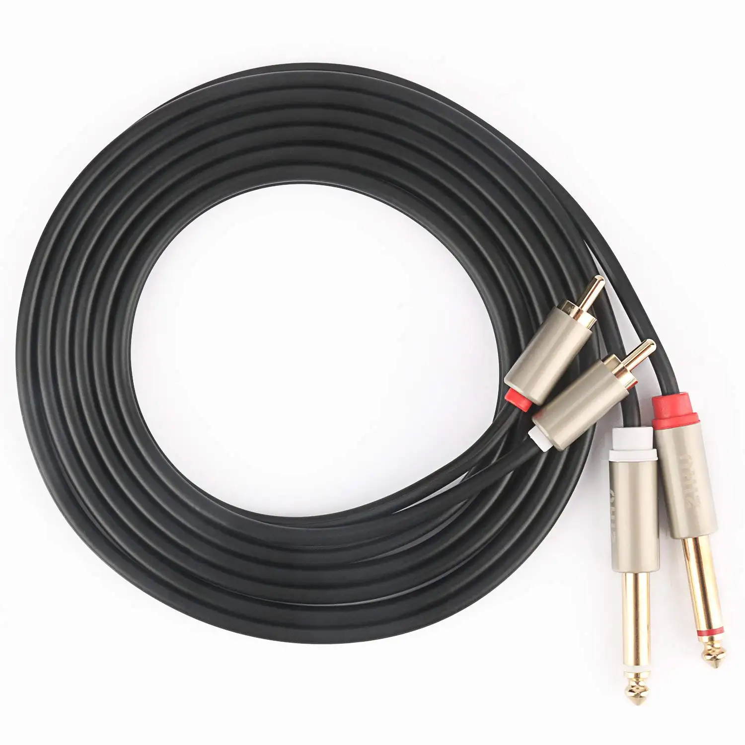 Dual RCA to Dual Mono 6.35mm Male Jack Audio Cable 2RCA to 2 6.35 DVD Mixer Wire for Amplifier Speakers TV AV 2m/3m/5m/8m