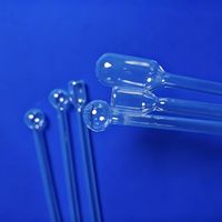 Tube en quartz fondu translucide personnalisable de haute pureté, résistant à la chaleur, avec boule, pour usage en laboratoire