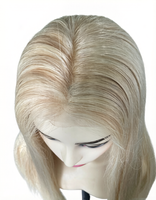 Perruque médicale en cheveux humains vierges européens de qualité supérieure pour femmes, pour l'alopécie, à peau fine, nouée à la main, sans colle, avec dentelle HD transparente et base en soie
