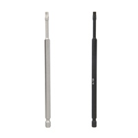 Embouts de tournevis magnétiques longs à tige hexagonale de 1/4 pouce, matériau S2, finition sablée ou oxydée noire