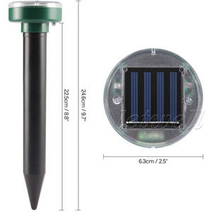 Repelente Ultrasónico <span class=keywords><strong>de</strong></span> Topos, Energía Solar, Impermeable, para Jardín, Patio, Espolón Sónico para Ahuyentar Serpientes, Ardillas y Topillos - Product Image 6
