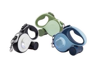 Grosir Kualitas Tinggi Tali Anjing Dapat Ditarik Daur Ulang Otomatis 5M dengan Dispenser Kotoran Anjing dan Senter - Product Image 2