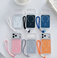 Étui de téléphone magnétique en acrylique de luxe antichoc avec cordon pour iPhone Air 11 12 13 14 15 16 17 Pro Max